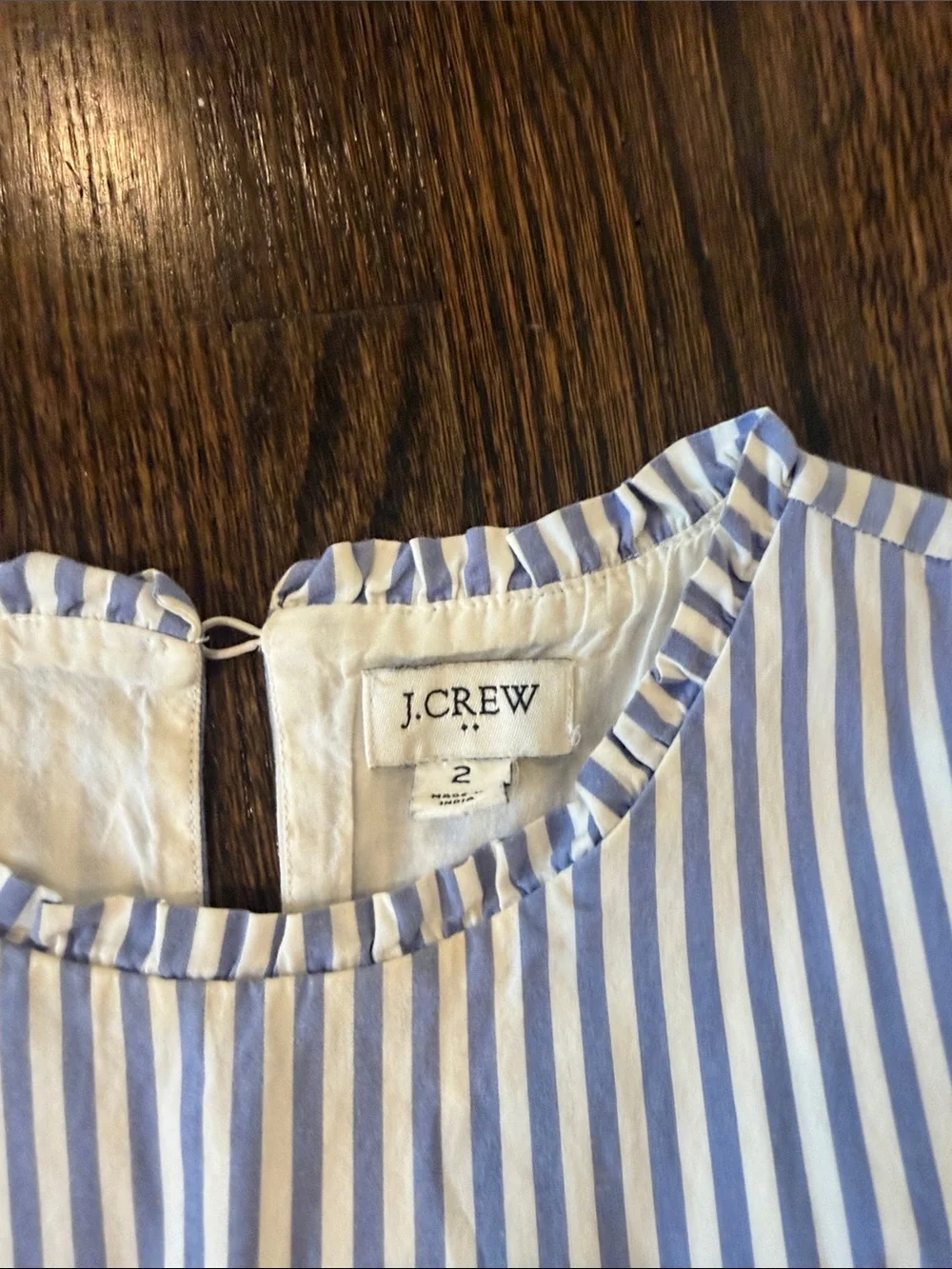 J. Crew Cotton Blue Striped Dress